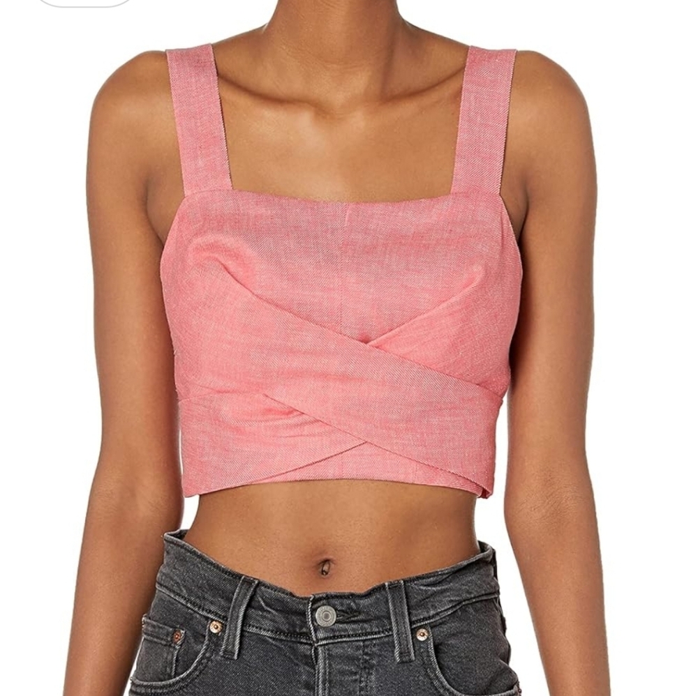 BCBGMAXAZRIA  XL NWT Womens Sleeveless Bow Back Crop Top